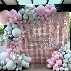 Lofaris Easy Setup Sequins Shimmer Wall Interlocking Panel with Transparent Grid Backing