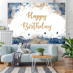 Lofaris Elegant Blue Graffiti Happy Birthday Backdrop