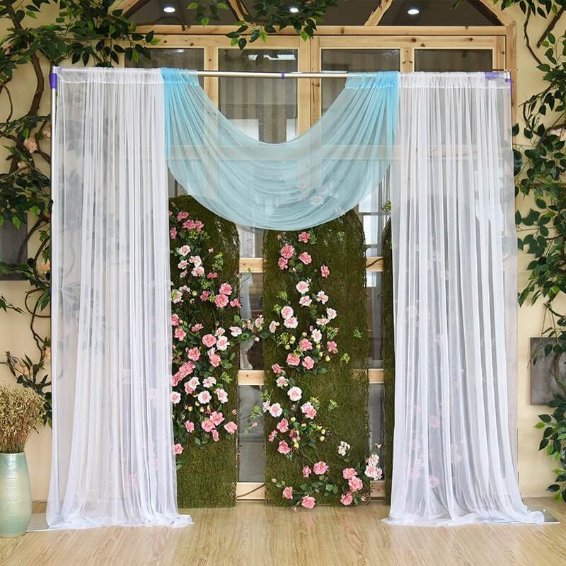 Lofaris Elegantstunning 2 Panels Yarn Curtain Weeding Stage Tulle Wedding Arch Drapes 10FT x 16FT
