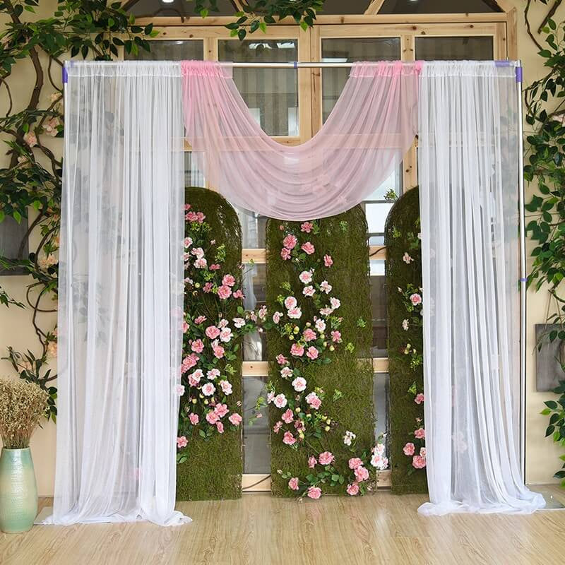Lofaris Elegantstunning 2 Panels Yarn Curtain Weeding Stage Tulle Wedding Arch Drapes 10FT x 16FT