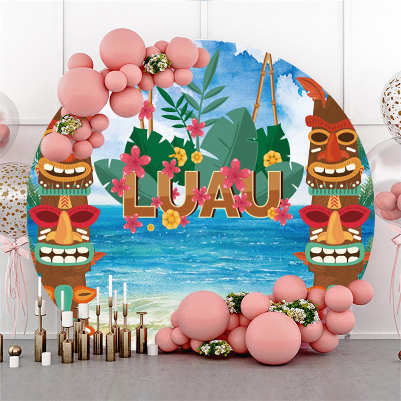 Entertainment Hawaiian Theme Luau Party Round Backdrop