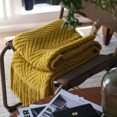 Lofaris Extra-Long Bed End Towel Blanket Retro Sofa