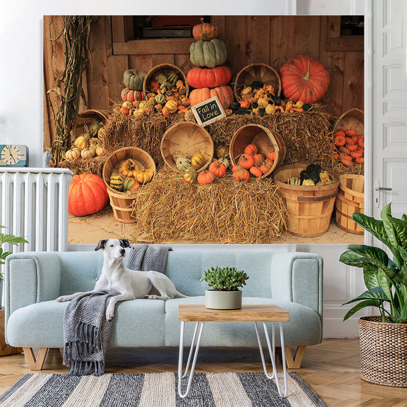 Lofaris Fall in Love Bumper Pumpkin Granary Autumn Backdrop