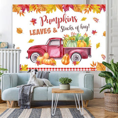 Lofaris Fall Pumpkin Leaves Photoshoot Backdrop for Party