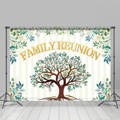 Lofaris Family Reunion Green Tree Theme Happy Holiday Backdrop
