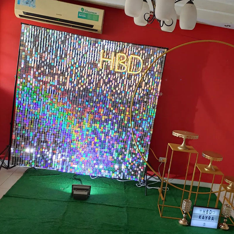 Lofaris Fancy Silver Shimmer Wall Panels | Wedding Event Party Decorations