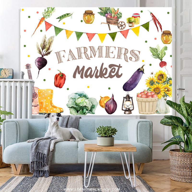 Lofaris Farmers Market Theme Cowboy Holiday Party Backdrop