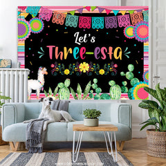 Lofaris Fiesta Lets Three Esta Colorful Birthday Backdrop