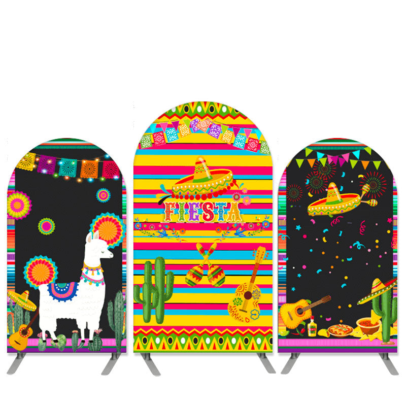 Lofaris Fiesta Theme Color Flags Arch Backdrop Kit Banner