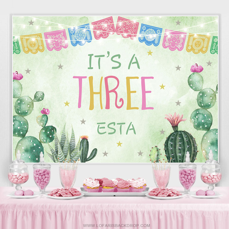 Lofaris Fiesta Theme Its A Three East Happy Birthday Backdrop