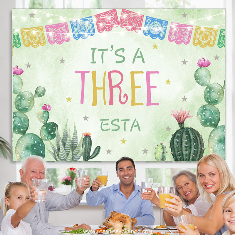 Lofaris Fiesta Theme Its A Three East Happy Birthday Backdrop