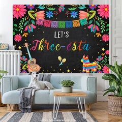 Lofaris Fiesta Theme Its Three Esta Happy Birthday Backdrop