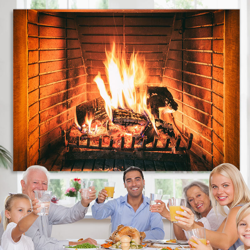Lofaris Fireplace Backdrop Interior Vintage Family Photoshoot