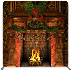 Lofaris Fireplace Brick Double-Sided Backdrop for Christmas