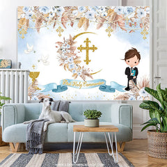 Lofaris First Holy Communion Floral Boho Baby Shower Backdrop