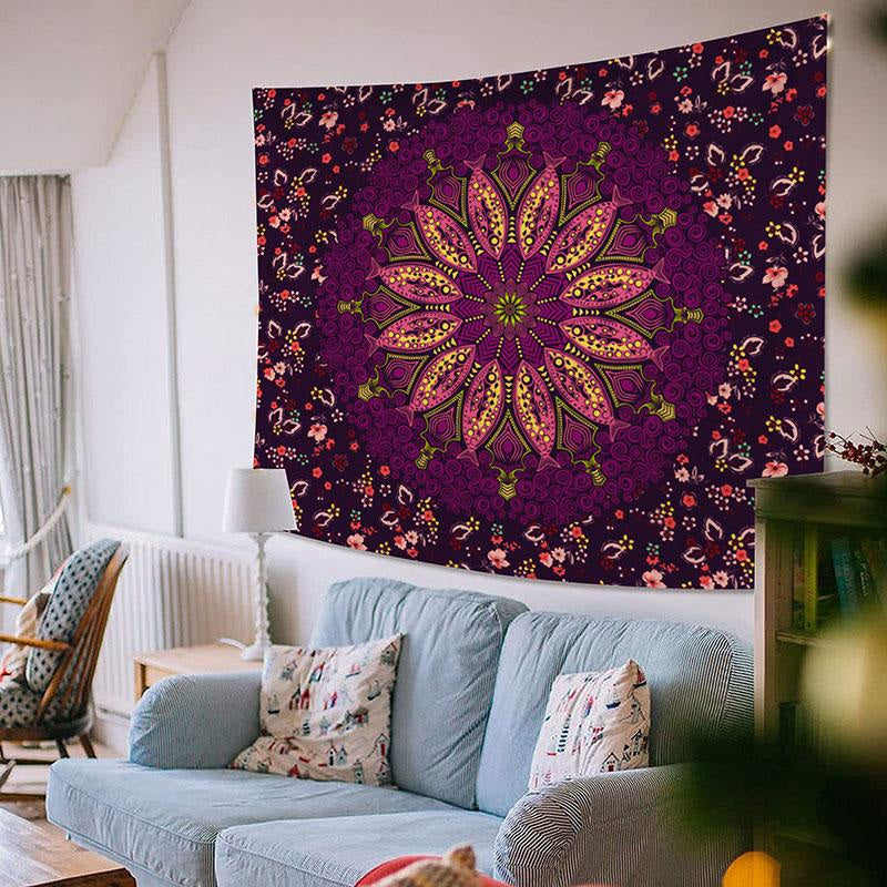 Lofaris Fish Pattern Floral Mandala Art Decor Wall Tapestry