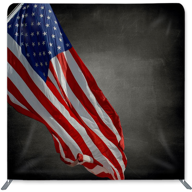 Lofaris Flag Black Double-Sided Backdrop for Independence Day