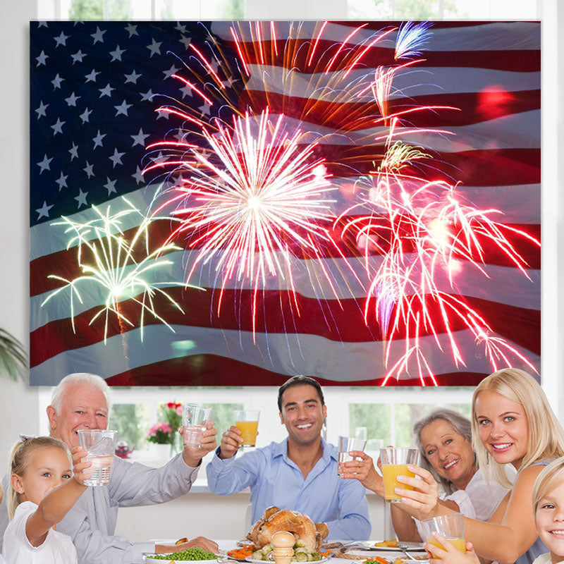 Lofaris Flag Of The US Bright Happy Birthday Party Backdrop