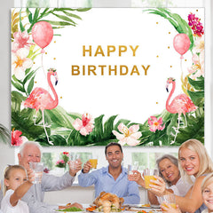 Lofaris Flamingo Birthday Hawaiian Photo Photoshoot backdrops