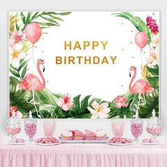Lofaris Flamingo Birthday Hawaiian Photo Photoshoot backdrops