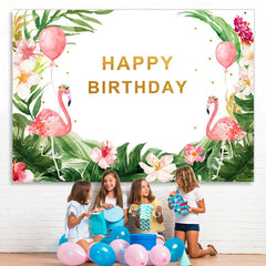 Lofaris Flamingo Birthday Hawaiian Photo Photoshoot backdrops