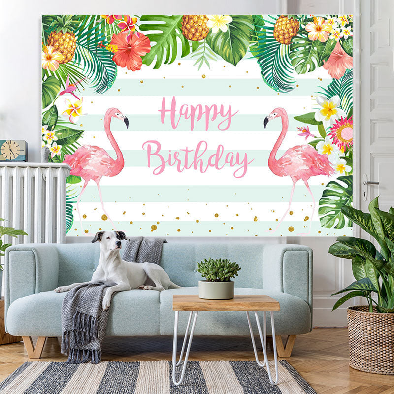 Lofaris Flamingo Photoshoot backdrop Pineapple Flower Palm