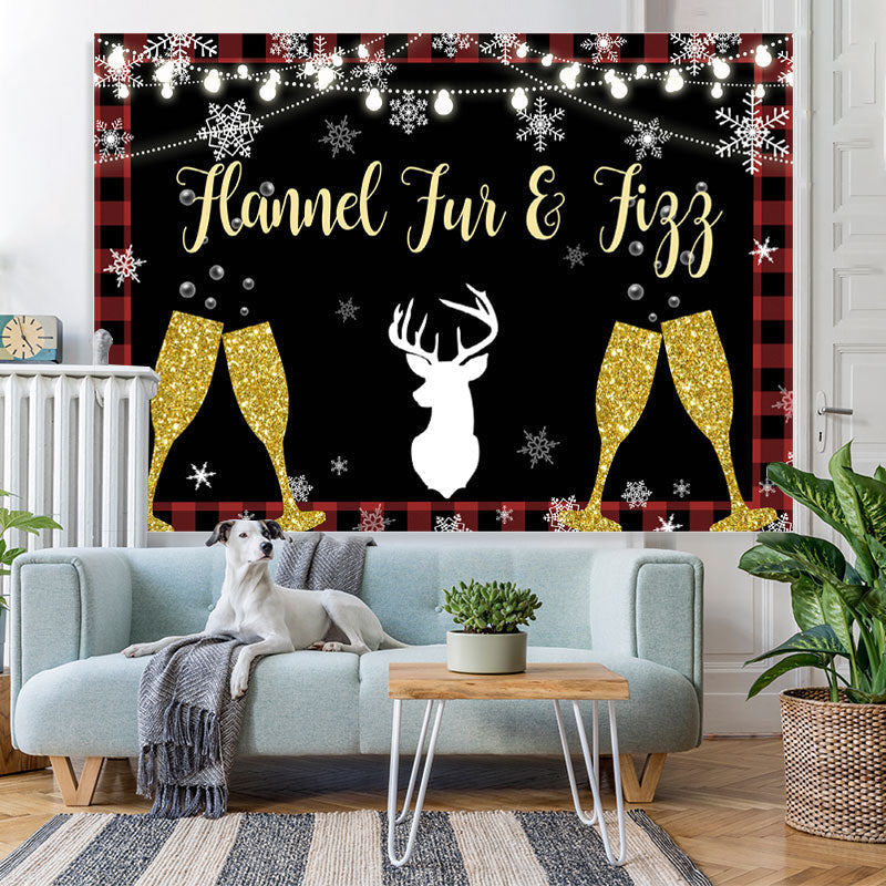 Lofaris Flannel Fun and Figg Lights Glitter Glass Backdrop