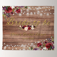 Lofaris Floral And Glitter Bokeh Wooden Bridal Shower Backdrop