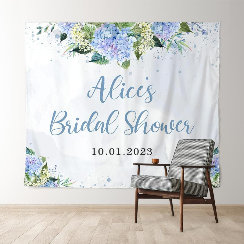 Lofaris Floral And Sweet Blue Lovely Bridal Shower Backdrop
