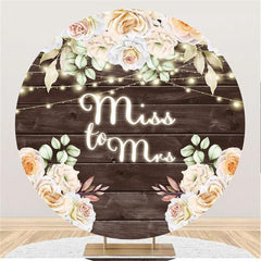 Lofaris Shiny Lights Floral Wooden Adorable Circle Bridal Shower Backdrop