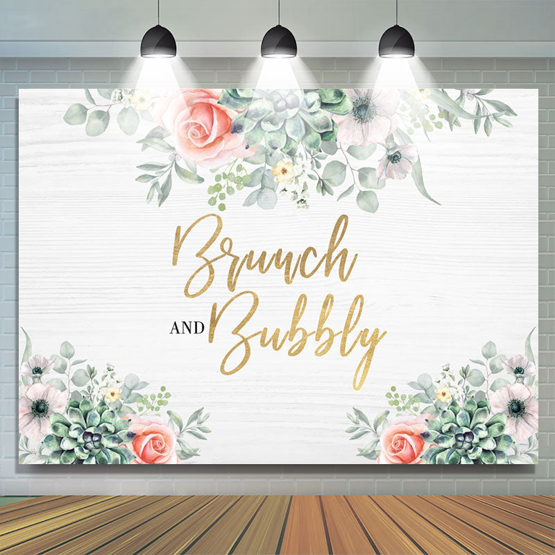 Lofaris Floral Brunch And Bubbly Spring Party Holiday Backdrop