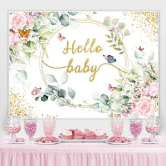 Lofaris Floral Glitter Butterfly Theme Baby Shower Backdrop