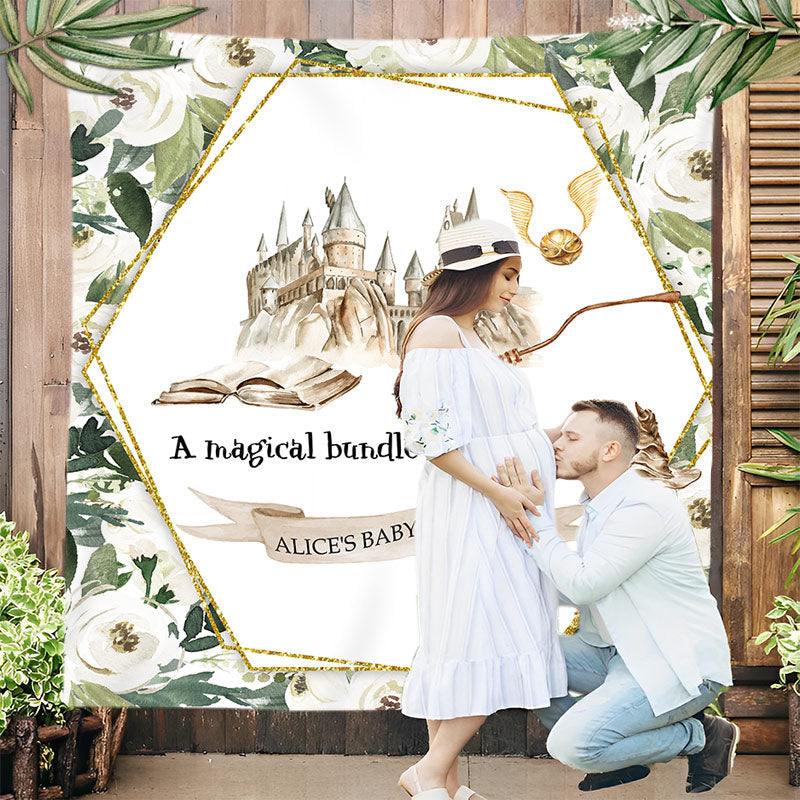 Lofaris Floral Harry Potter Theme Custom Baby Shower Backdrop
