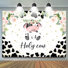Lofaris Floral Holy Cow Sweet Animal Backdrop For Event