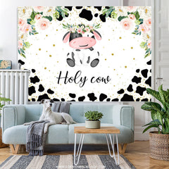 Lofaris Floral Holy Cow Sweet Animal Backdrop For Event