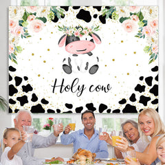 Lofaris Floral Holy Cow Sweet Animal Backdrop For Event
