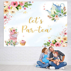 Lofaris Floral Lets Par-tea Photoshoot Backdrop for Party