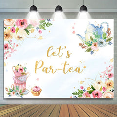 Lofaris Floral Lets Par-tea Photoshoot Backdrop for Party