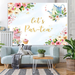 Lofaris Floral Lets Par-tea Photoshoot Backdrop for Party