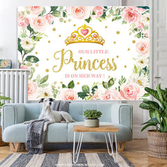 Lofaris Floral Princess Is On The Way Baby Shower Backdrop