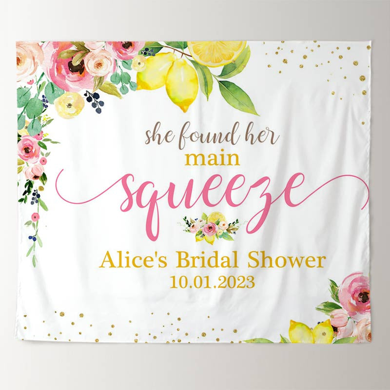 Lofaris Floral She Found Her Main Squeere Bridal Shower Backdrop