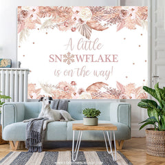 Lofaris Floral Snowflake Is On The Way Baby Shower Backdrop