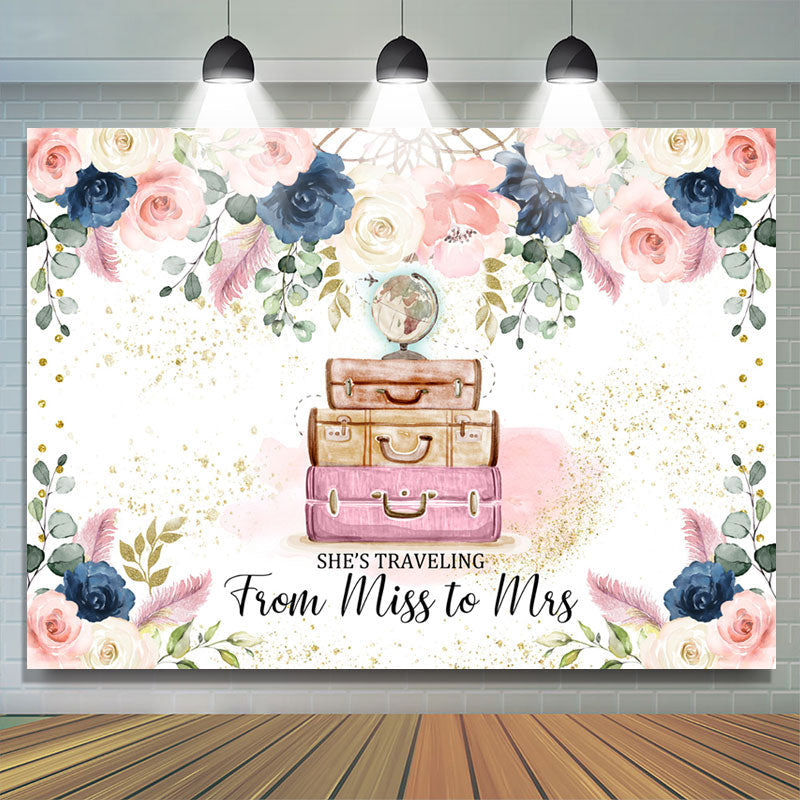 Lofaris Floral Traveling Sweet Bridal Shower Backdrop