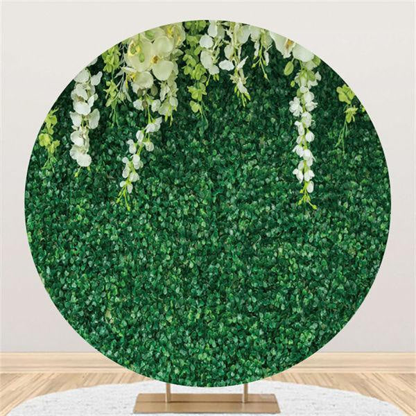 Lofaris Green Leaves Round Backdrop Cover for Photography