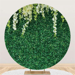 Lofaris Green Leaves Round Backdrop Cover for Photography