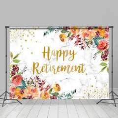 Lofaris Floral With Lovely Dots Happy Retirement Backdrop