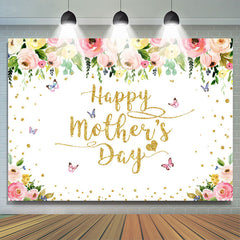 Lofaris Flowers and Butterflies Happy Mothers Day Backdrop