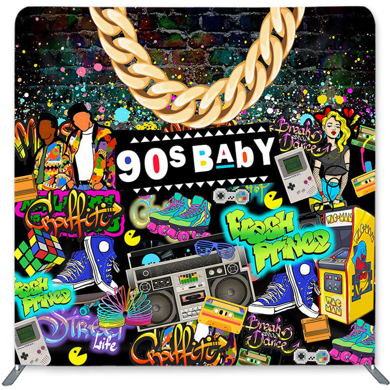 Lofaris Fresh Prince 90s Baby Double-Sided Backdrop for Shower