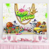 Lofaris Fresh Prince Graffiti Wall Happy Birthday Backdorp