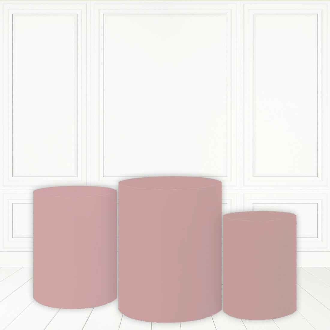 Lofaris Frosted Rose Pink Cylinder Cover Printed Fabric Pillar Wrap